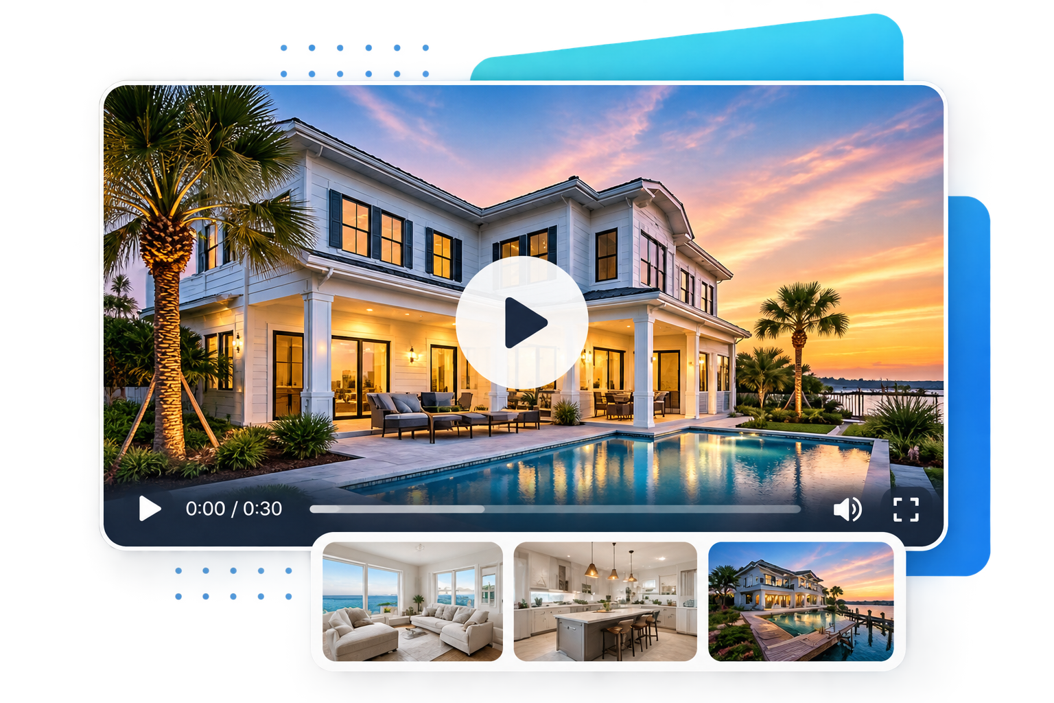 Property listing video preview created from real estate listing photos